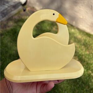 Vintage Avon Collection Yellow Plastic Geese Napkin Holder EUC